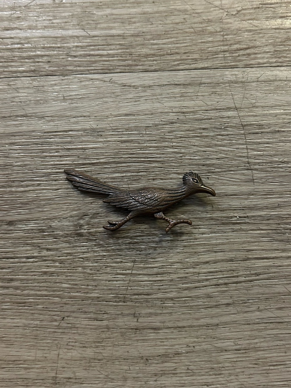 Vintage Copper Roadrunner Brooch